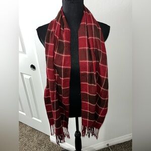 Plaid Red and Brown Scarf